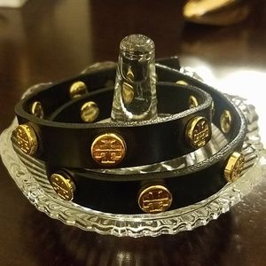 Tory Burch Double Strap Leather Bracelet